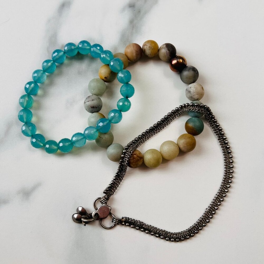 Set of 2 Bracelets + Anklet